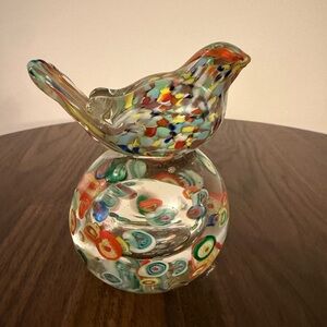 Colorful Glass Bird Figurine